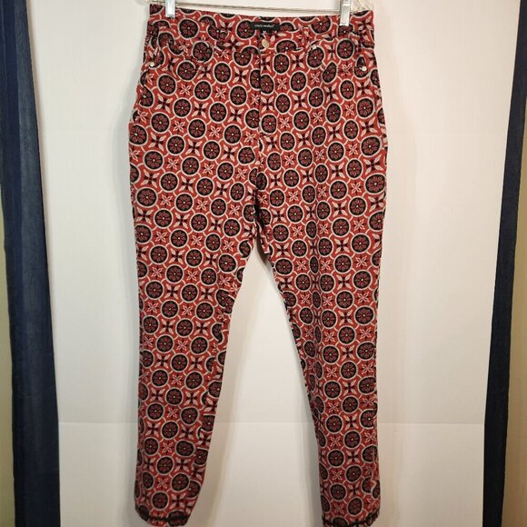 Simply Southern Red & Black Floral Geometric XL Pants - Picture 1 of 7